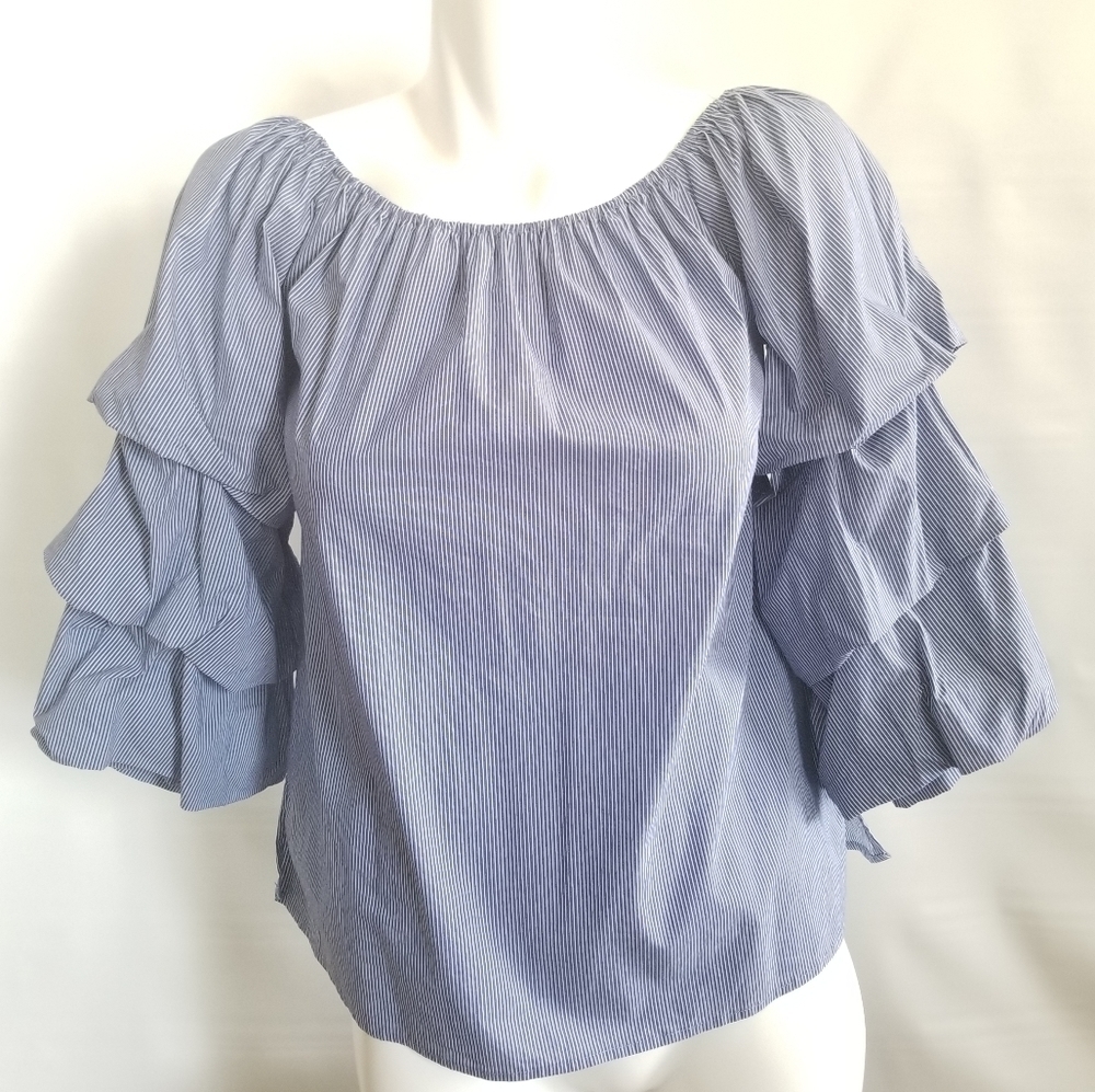NWOT Max Edition puff sleeve off shoulder top - Picture 3 of 7